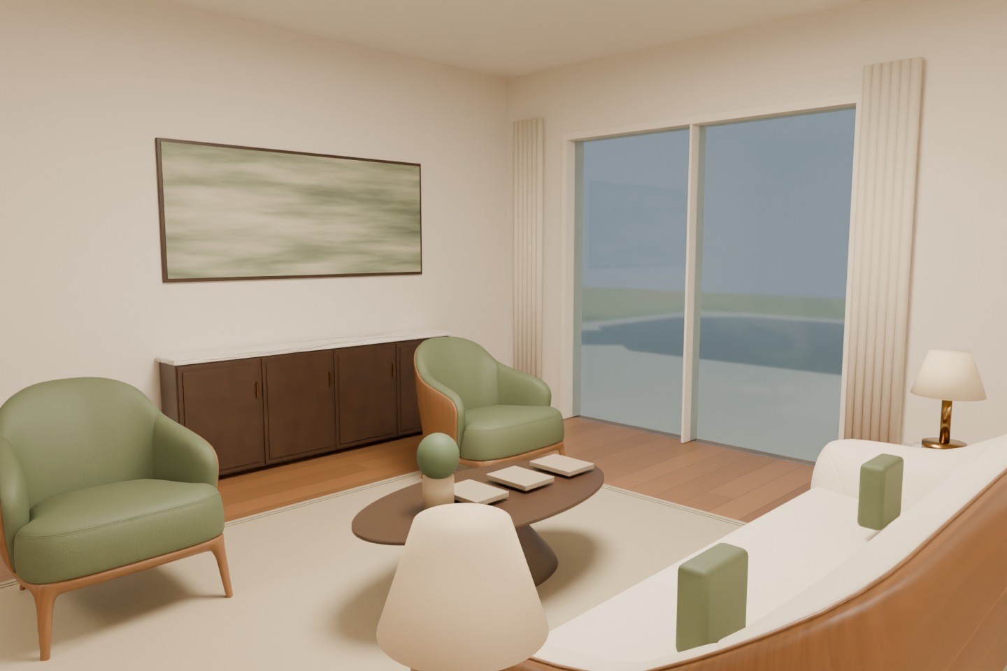 Proposed furnished living room within the v2 house geometry